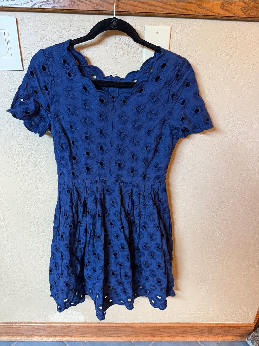 J. Crew Navy Eyelet Dress